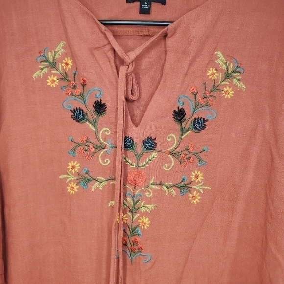 Burnt orange linen Blend tunic - Picture 3 of 7